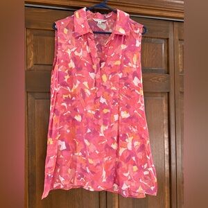 Counterparts Pink and Orange Abstract Blouse